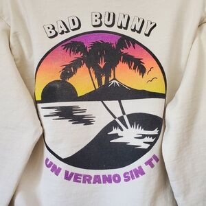 Bad Bunny Off-White Grunge Rapper Soy Peor Band Hip Hop Streetwear Sweatshirt S